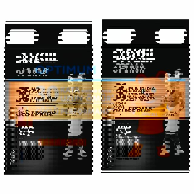 Duracell 8'li Paket Optimum AA Kalın Kalem Pil